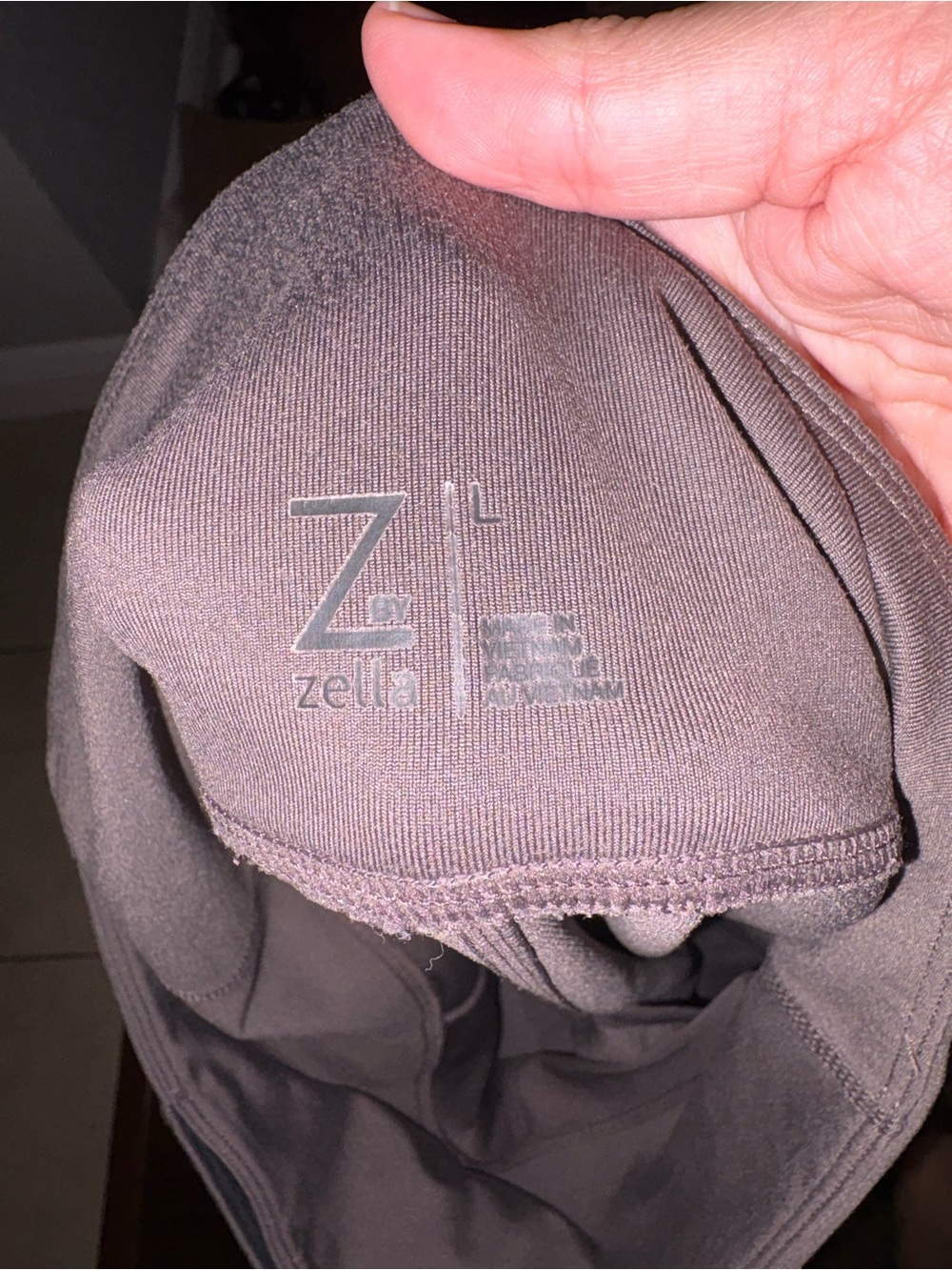 Zella Gray High-Waist Cropped Athletic Leggings with Side Mesh Pockets Sz Large - Picture 3 of 3
